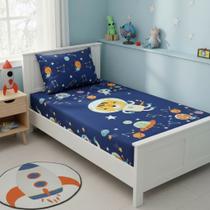 Jogo de Lençol Solteiro 2 peças Lençol Elástico com Fronha Estampada Menino