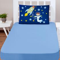 Jogo De Lençol Solteiro 2 Peças Percal 180 Fios Estampado Infantil Cama Fronha E Elástico