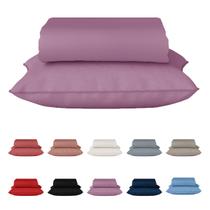 Jogo de Lençol Solteiro 2 Peças Roxo 100% Algodão C/ Elástico Jogo de Lençol Solteiro 2 Peças Roxo 100% Algodão C/ Elástico