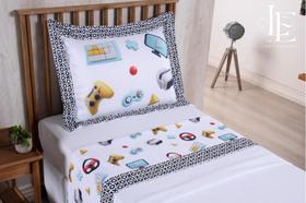 Jogo de Lençol Solteiro 3 Peças Boy 300 Fios Estampa Digital Jogo de Lençol Solteiro 3 Peças Boy 300 Fios Estampa Digital