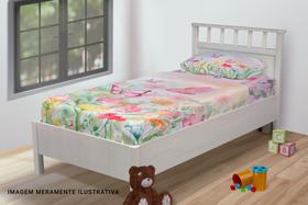 Jogo De Lençol Solteiro 3 Peças Conjunto Borboletas e Flores Aquarela