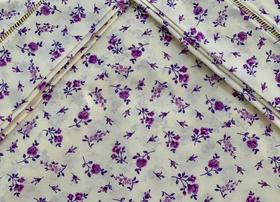 Jogo de Lençol Solteiro 3 Peças Florzinha Lilás 100% Algodão