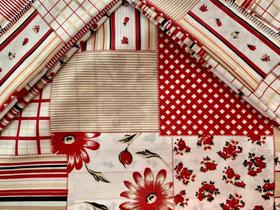 Jogo de Lençol Solteiro 3 Peças Patchwork Vermelho 100% Algodão