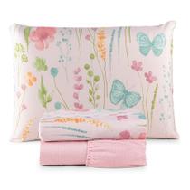 Jogo de Lençol Solteiro 3 Peças Percal 300 Fios Estampado Lisboa