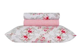 Jogo de Lençol Solteiro 3 Peças Realce Premium Tamara 140 Fios, Toque Macio