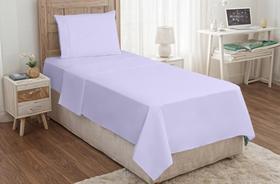 Jogo De Lençol Solteiro 3P Algodão Com Lençol De Cima Lilás