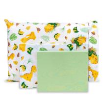 Jogo de Lençol Solteiro 4 Peças Fronha Ponto Palito Percal Estampado 180 fios