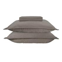 Jogo de Lençol Solteiro BBC Têxtil Malha 2 Peças Bege 735101