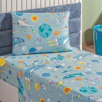 Jogo de Lençol Solteiro Bouti Kids Estampado 3 Peças - Astronauta Jogo de Lençol Solteiro Bouti Kids Estampado 3 Peças - Astronauta