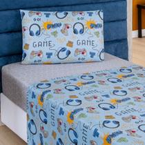 Jogo de Lençol Solteiro Bouti Kids Estampado 3 Peças - Game
