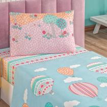 Jogo de Lençol Solteiro Bouti Kids Infantil Estampado 3 peças - Balão