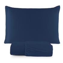 Jogo de Lençol Solteiro C/ Elástico Malha 100% Algodão 02 Pçs Liso - Malucasim