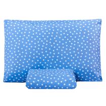 Jogo de Lençol Solteiro Classic Estampado 160 Fios 2 Peças - Poa Azul