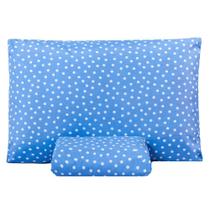 Jogo De Lençol Solteiro Classic Estampado 160 Fios 2 Peças Poa Azul