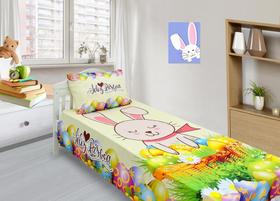 Jogo De Lençol Solteiro Decorativo Kit 2 Peças, Pascoa Mod.3