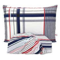 Jogo De Lençol Solteiro Elástico Algodão Pol Xadrez Listrado 2 Peças