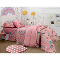 Jogo De Lençol Solteiro Infantil 3 Peças 140 Fios Sultan Cor Lollipop