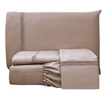 Jogo De Lençol Solteiro Infinito 300 Fios 3 Peças - Chocolate