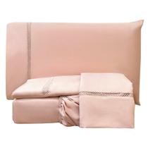 Jogo de Lençol Solteiro Infinito 300 Fios 3 Peças - Rose
