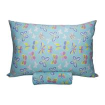 Jogo de Lençol Solteiro KazzaVip Malha Misto 70% Algodão e 30% Poliéster Estampado com Elástico 2 Peças Borboletas Verde