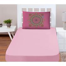 Jogo De Lençol Solteiro Soft 2 Peças Cama Fronha Mandala