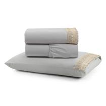 Jogo De Lençol Solteiro Suavitec Com Grippir 3 Peças - Cinza Jogo De Lençol Solteiro Suavitec Com Grippir 3 Peças - Cinza