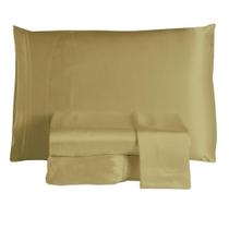 Jogo De Lençol Sublime 4 Peças Casal 100% Poliéster Tecido Cetim Charmousse - Dourado Jogo De Lençol Sublime 4 Peças Casal 100% Poliéster Tecido Cetim Charmousse - Dourado