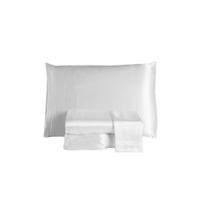 Jogo de Lençol Sublime 4 Peças Queen 100% Poliéster Tecido Cetim Charmousse - Branco