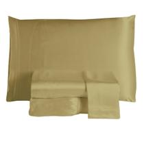 Jogo de Lençol Sublime 4 Peças Queen 100% Poliéster Tecido Cetim Charmousse - Dourado Jogo de Lençol Sublime 4 Peças Queen 100% Poliéster Tecido Cetim Charmousse - Dourado