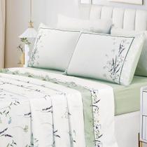 Jogo De Lençol Summer Casal 4 Peças Micropercal 300 Fios Estampado Floral Verde Lavanda 100% Poliéster Jogo De Lençol Summer Casal 4 Peças Micropercal 300 Fios Estampado Floral Verde Lavanda 100% Poliéster