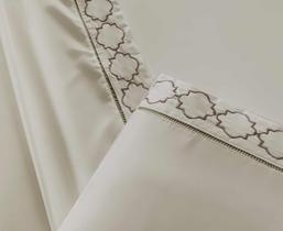 Jogo De Lençol Super King 4 Peças 300 Fios Bordado Infinity