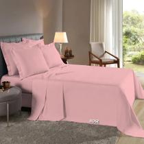 Jogo de Lençol Super King 4 peças Fronhas c/ Abas e Cima Bainha Percal Flex 400 Fios Toque Macio