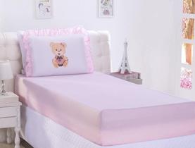 Jogo De Lençol Ursinha Rosa Solteiro 02 Peças Jogo De Lençol Ursinha Rosa Solteiro 02 Peças