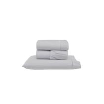 Jogo de Lençol Versatile Ponto Palito Completo 3 Peças Solteiro Micropercal 100% Poliéster - Cinza