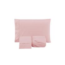 Jogo de Lençol Versatile Ponto Palito Simples 3 Peças Queen Micropercal 100% Poliéster - Rosê