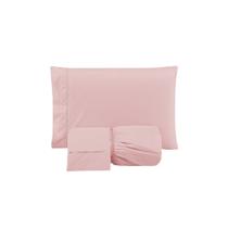 Jogo de Lençol Versatile Ponto Palito Simples 3 Peças Queen Micropercal 100% Poliéster - Rosê