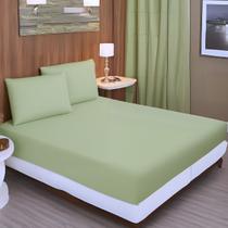 Jogo De Lençol Viúva Box 3 Peças 400 Fios Toque de Seda Detalhe Ponto Palito