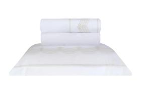 Jogo de lençol windsor branco c/ fendi 300 fios