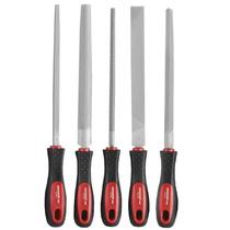 Jogo de Limas 8 Pol com Cabo Estojo 5 Peças Red Gedore R93000005 Aço Especial