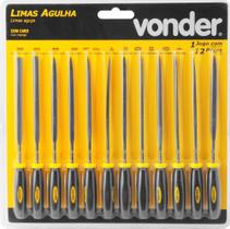 Jogo de limas agulha com cabo com 12 peças VONDER Jogo de limas agulha com cabo com 12 peças VONDER