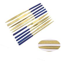Jogo De Limas Agulha Diamantada 140mm Banhado TITÂNIO Profissional Ourives Relojoeiro joias trabalhos artesanais