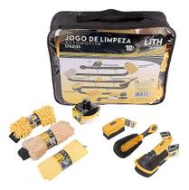Jogo De Limpeza Automotiva 10 Peças Lith Cor Amarelo E Preto