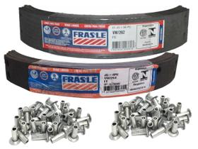 Jogo de Lonas de Freio Dianteiro e Traseiro para Fusca 1200 1300 - Rodado 5 Furos - com rebites