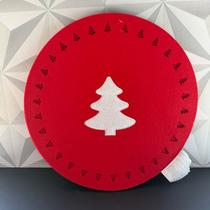 Jogo de lugar americano de Natal redondo vermelho com árvore 6 peças para mesa possa de ceia kit conjunto lugares toalha Jogo de lugar americano de Natal redondo vermelho com árvore 6 peças para mesa possa de ceia kit conjunto lugares toalha