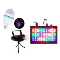 Jogo de Luz Strobo Balada Glogo Lampada e Laser