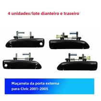 Jogo de Maçanetas Externas Pretas para Honda Civic 2001-2005 (4 Unidades)