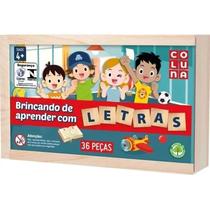 Jogo de Madeira Brincando de Aprender C/Letras 36Pças Coluna