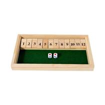 Jogo De Madeira Shut the Box Portátil Para Viagens E Festas Em Família Para Adultos E Jovens Com 2