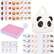 Jogo de Mahjong Drizzle com 65 Peças de 30 mm e Bolsa de Panda