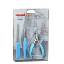 Jogo de Manicure Blue 3 Peças - Mundial